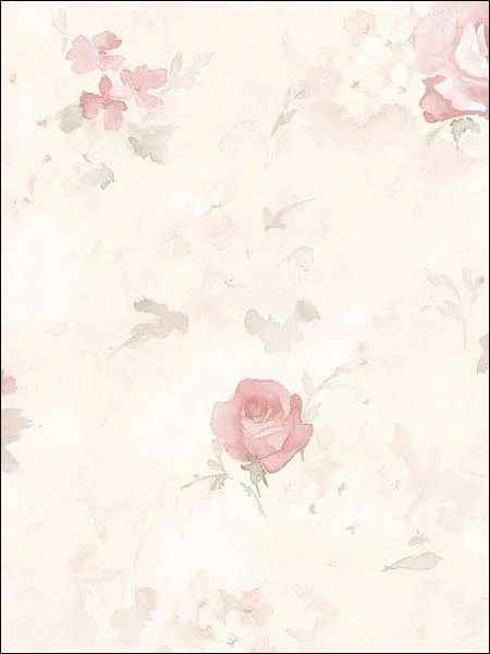pink green beige patterned wallpaper for bedroom by Patton Norwall