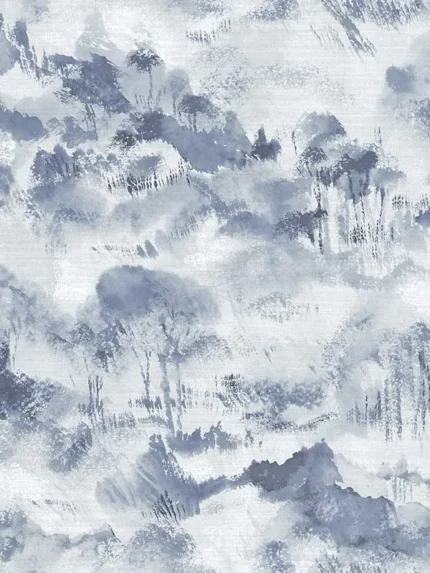 indigo toile wallpaper for dining room by A Street Prints