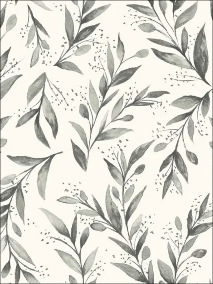 charcoal patterned wallpaper for bedroom by Magnolia Home  by Joanna Gaines