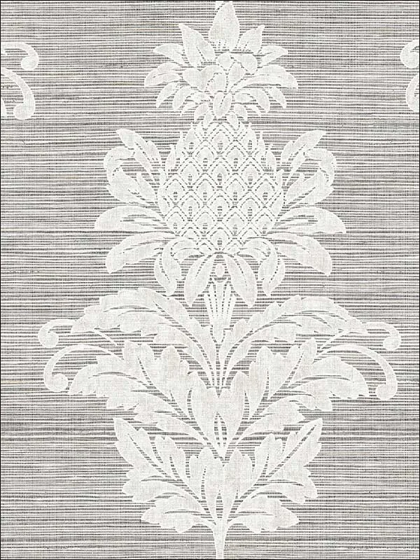 gold damask wallpaper for dining room by Kenneth James