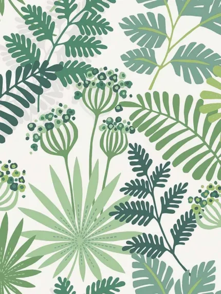 green botanical wallpaper for bedroom by A Street Prints