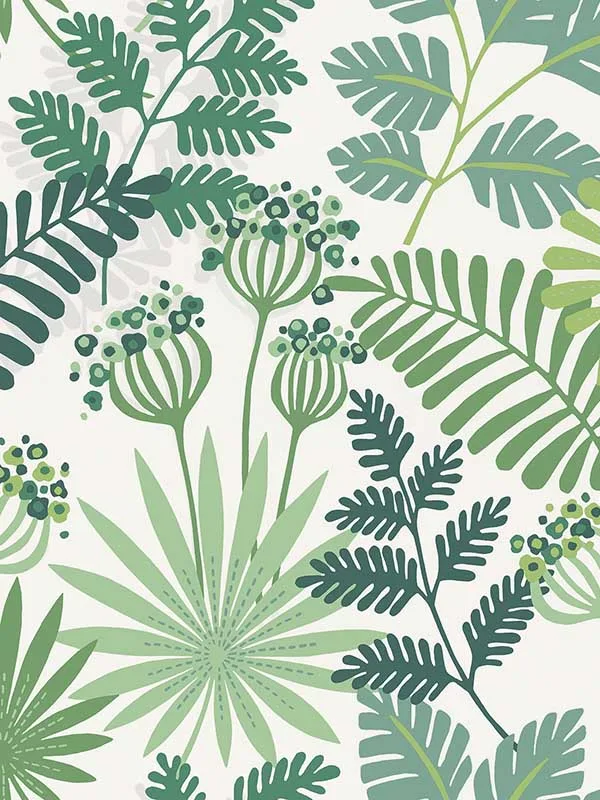 green botanical wallpaper for bedroom by A Street Prints