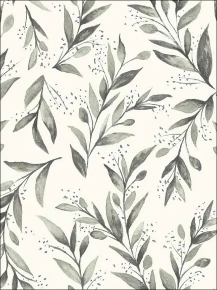 charcoal patterned wallpaper for bedroom by Magnolia Home  by Joanna Gaines