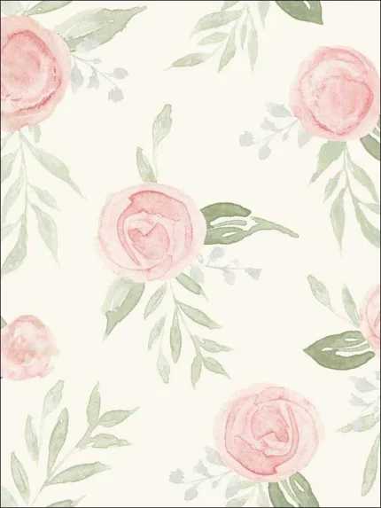 coral patterned wallpaper for bedroom by Magnolia Home  by Joanna Gaines