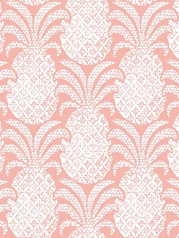 shell pink patterned wallpaper for bedroom by York