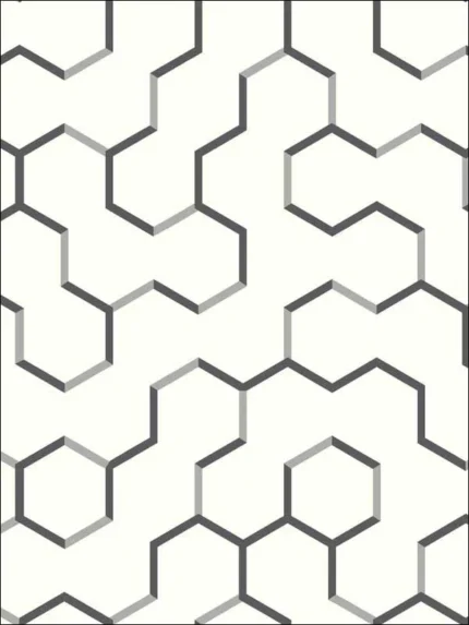 grey geometric wallpaper for bedroom by York