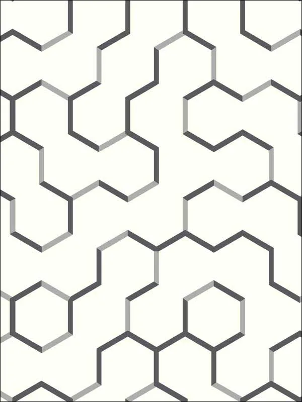 grey geometric wallpaper for bedroom by York