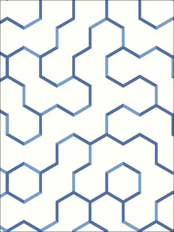 blue geometric wallpaper for bedroom by York