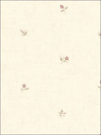 cream green pink patterned wallpaper for bedroom by Patton Norwall