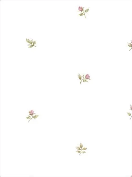 pink ochre green patterned wallpaper for bedroom by Patton Norwall