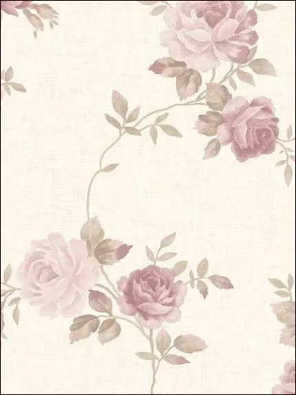 pink beige green patterned wallpaper for bedroom by Patton Norwall