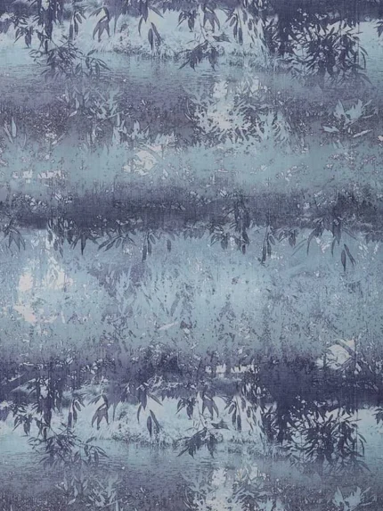 02 indigo patterned wallpaper for bedroom by Maxwell