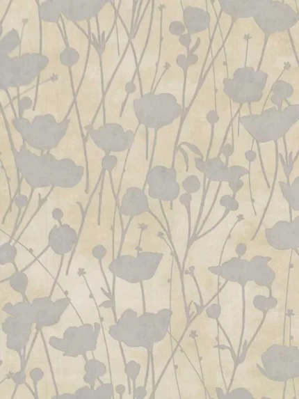 cream and silver patterned wallpaper for bedroom by Ronald Redding