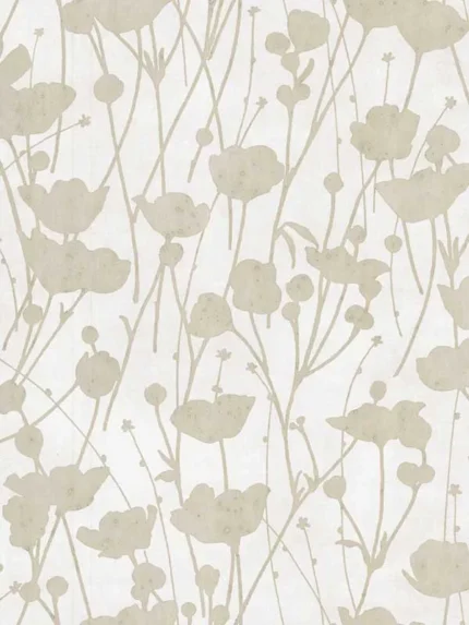 white and gold patterned wallpaper for bedroom by Ronald Redding