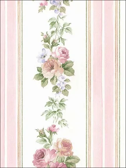 pink blue striped wallpaper for bedroom by Patton Norwall