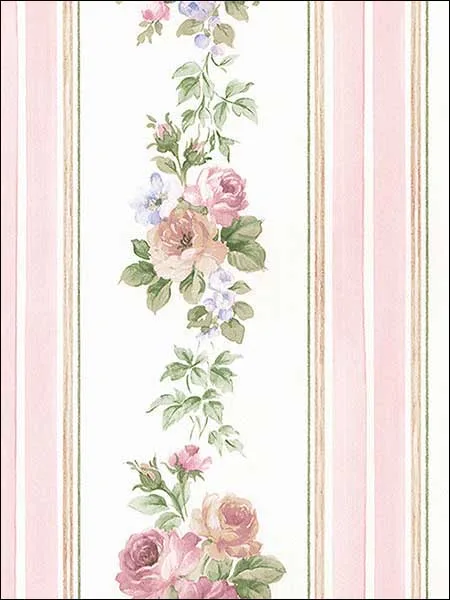 pink blue striped wallpaper for bedroom by Patton Norwall