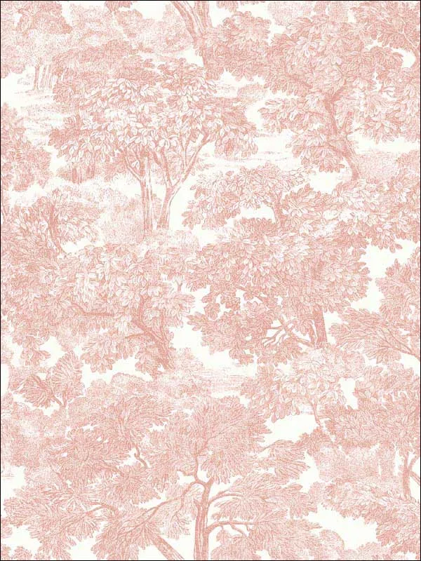 rose toile wallpaper for dining room by Chesapeake