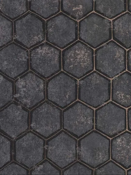 charcoal textured wallpaper for office by Brewster