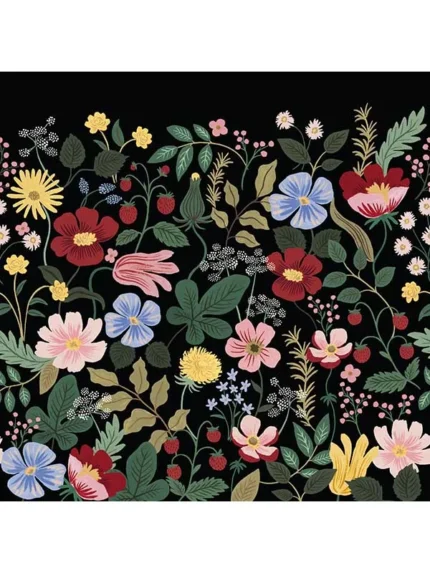 black patterned wallpaper for bedroom by Rifle Paper Co