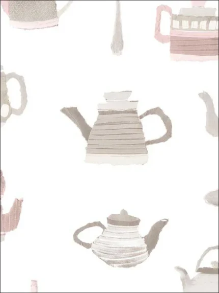 pink grey patterned wallpaper for bedroom by Patton Norwall