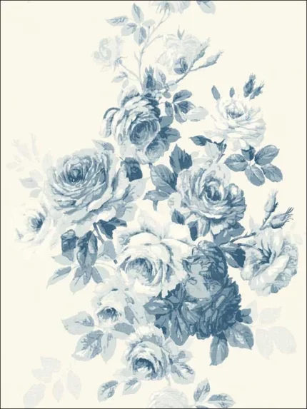 blue patterned wallpaper for bedroom by Magnolia Home  by Joanna Gaines