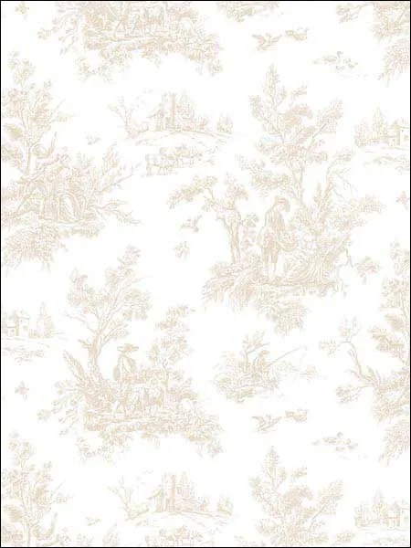 brown toile wallpaper for dining room by Patton Norwall