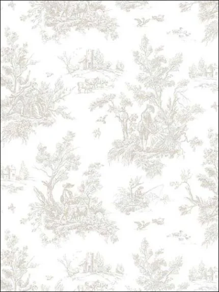taupe wool brown toile wallpaper for dining room by Patton Norwall