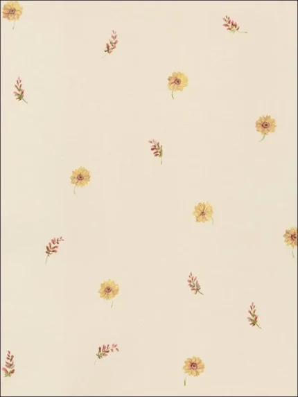 reds yellows patterned wallpaper for bedroom by Patton Norwall