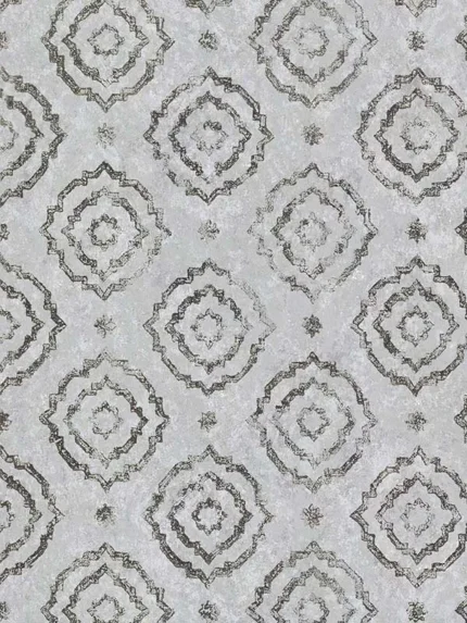 silver patterned wallpaper for bedroom by A Street Prints