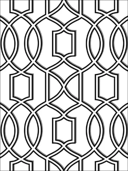 black and white geometric wallpaper for bedroom by Brewster