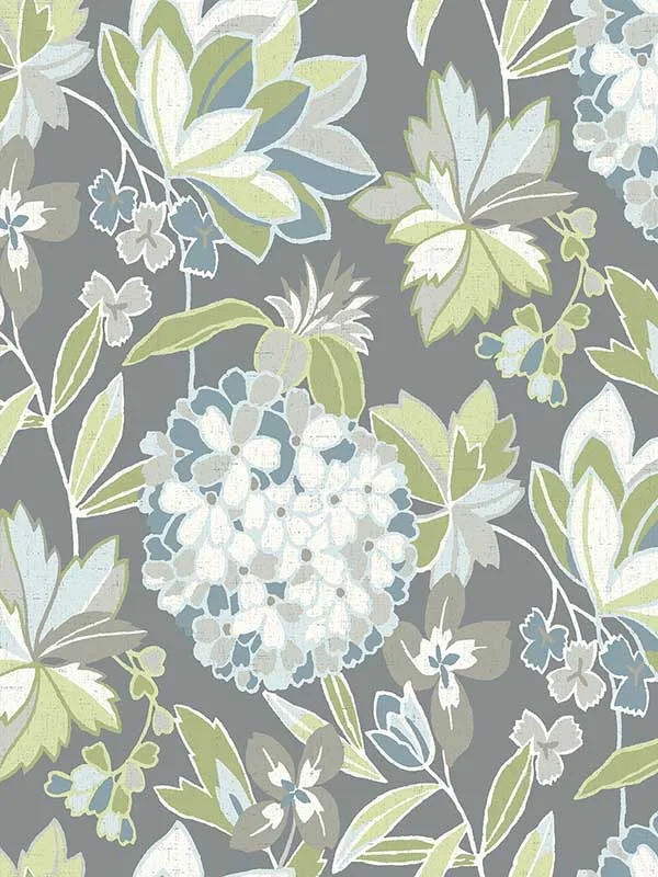 aqua floral wallpaper for bedroom by A Street Prints