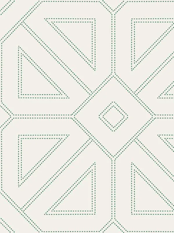 green geometric wallpaper for bedroom by A Street Prints