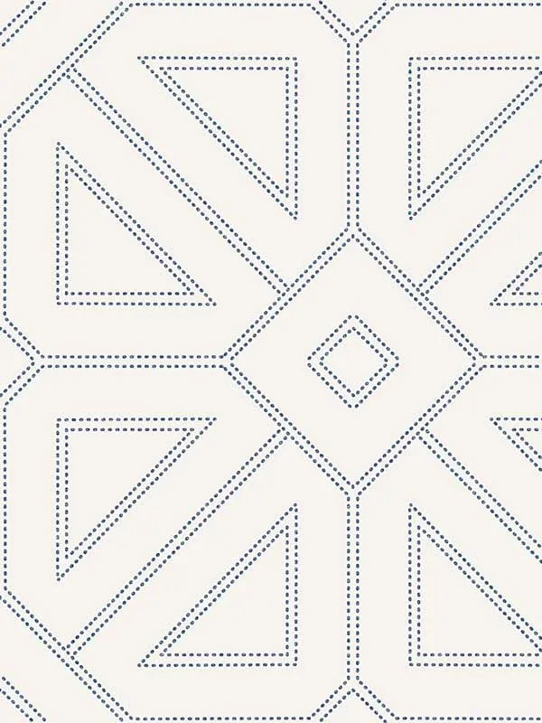 indigo geometric wallpaper for bedroom by A Street Prints