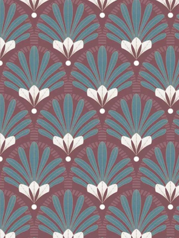 red patterned wallpaper for bedroom by Veer Decor