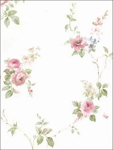 pink blue patterned wallpaper for bedroom by Patton Norwall