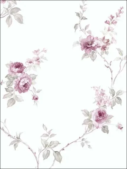 pink grey patterned wallpaper for bedroom by Patton Norwall