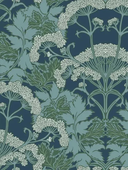 blue and green patterned wallpaper for bedroom by York