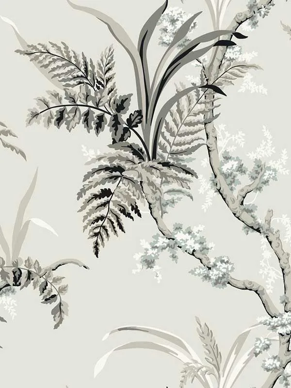 grey and beige patterned wallpaper for bedroom by York