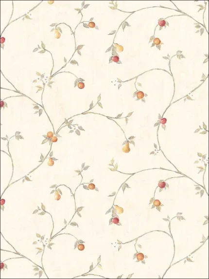 red cream taupe patterned wallpaper for bedroom by Patton Norwall