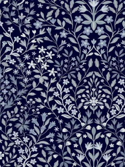blue patterned wallpaper for bedroom by Magnolia Home  by Joanna Gaines