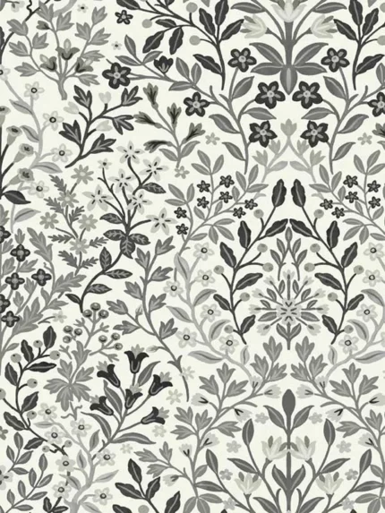 white and black patterned wallpaper for bedroom by Magnolia Home  by Joanna Gaines