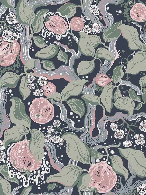 dark blue floral wallpaper for bedroom by A Street Prints