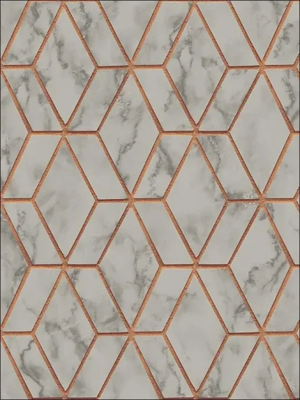 copper and bronze patterned wallpaper for bedroom by Pelican Prints