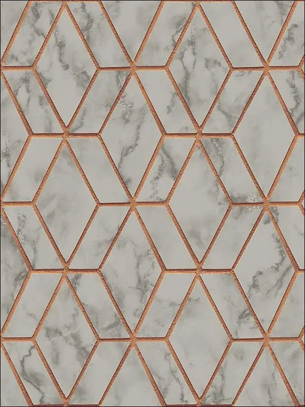 copper and bronze patterned wallpaper for bedroom by Pelican Prints