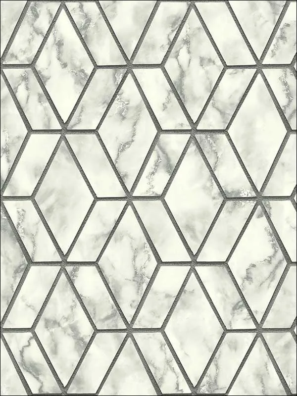 silver and pewter patterned wallpaper for bedroom by Pelican Prints