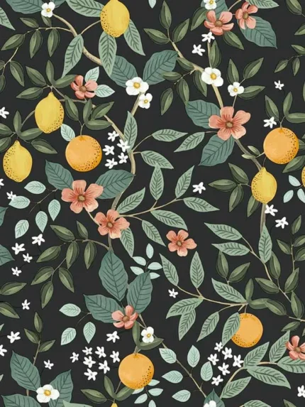 black patterned wallpaper for bedroom by Rifle Paper Co