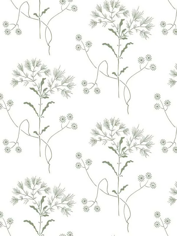 green floral wallpaper for bedroom by Magnolia Home  by Joanna Gaines