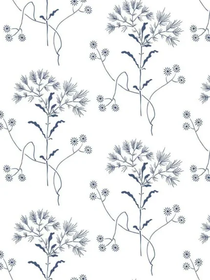 navy floral wallpaper for bedroom by Magnolia Home  by Joanna Gaines