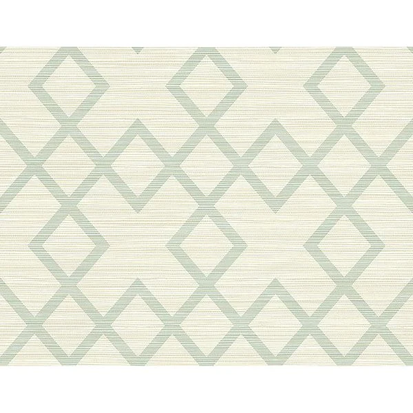 Vana Seafoam Woven Diamond Wallpaper wallpaper by York Wallcoverings