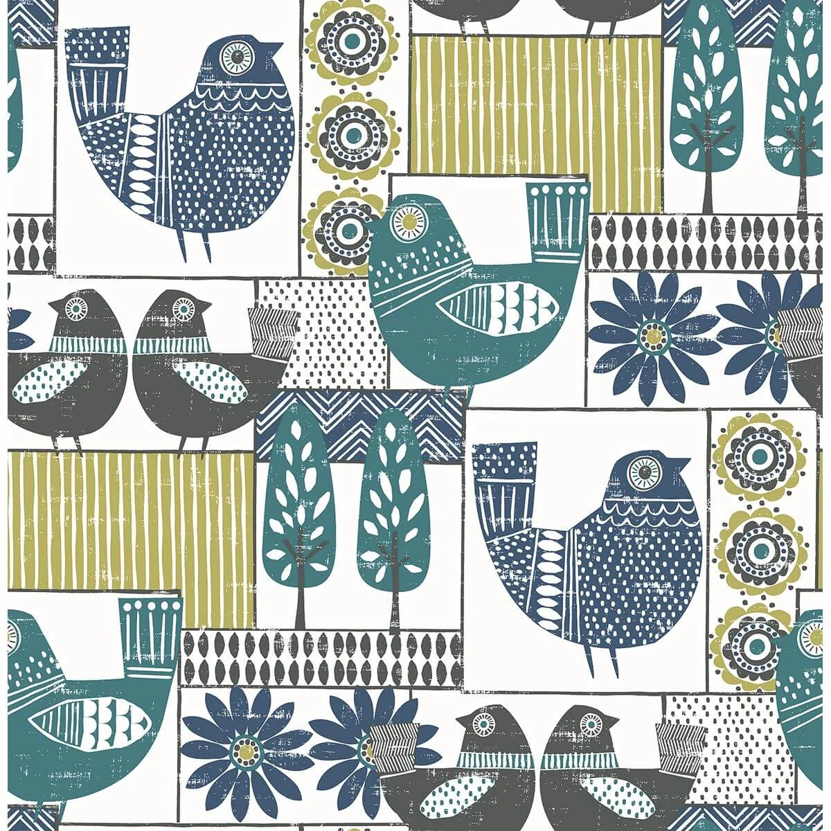 Hennika Multicolor Patchwork Wallpaper wallpaper by York Wallcoverings